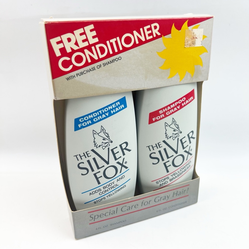 Vintage 90s The Silver Fox Shampoo Conditioner Set 8 oz ea New Box Prop Hair